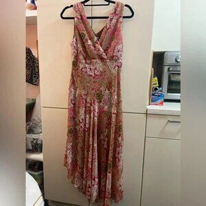 Rabbit Rabbit Rabbit Design SIZE 12 Dress Sleeveless Floral Midi asymmetrical